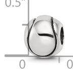 Sterling Silver 925 Antiqued Kids Tennis Ball Bead Solid Design