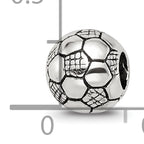 Sterling Silver 925 Kids Soccer Ball Bead with Antiqued Finish