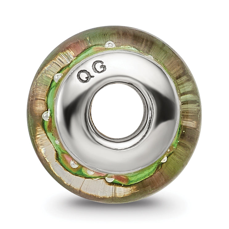 Sterling Silver Reflections Kids Green Blue Hand-blown Glass Bead Secondary image