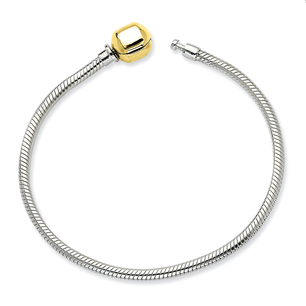 SS & 14k Reflections Clasp Bead Bracelet