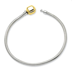 SS & 14k Reflections Clasp Bead Bracelet