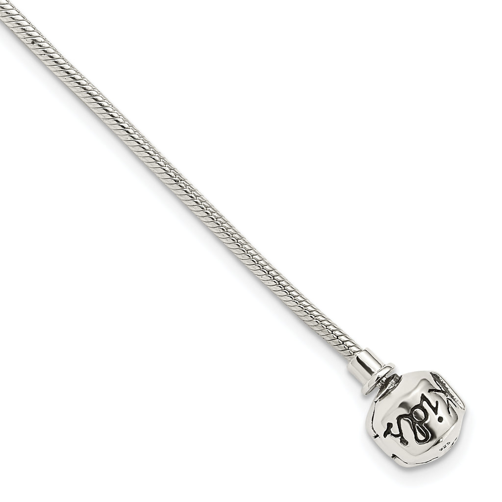 Sterling Silver 20cm Reflections Kids Hinged Clasp Bead Bracelet