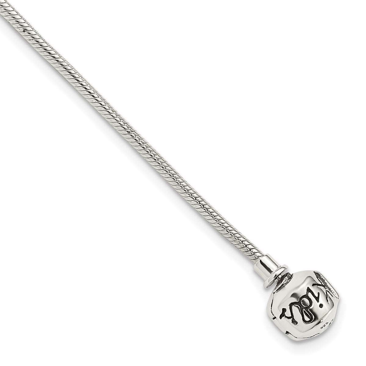 Sterling Silver 20cm Reflections Kids Hinged Clasp Bead Bracelet