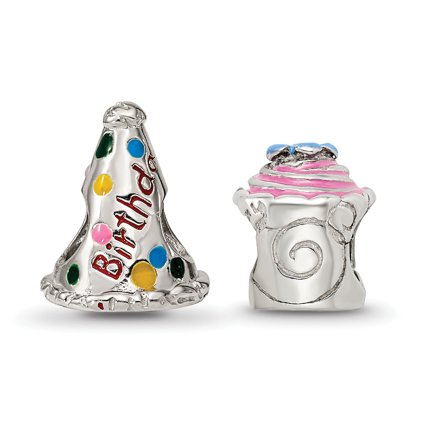 Sterling Silver Reflections Happy Birthday Boxed Bead Set