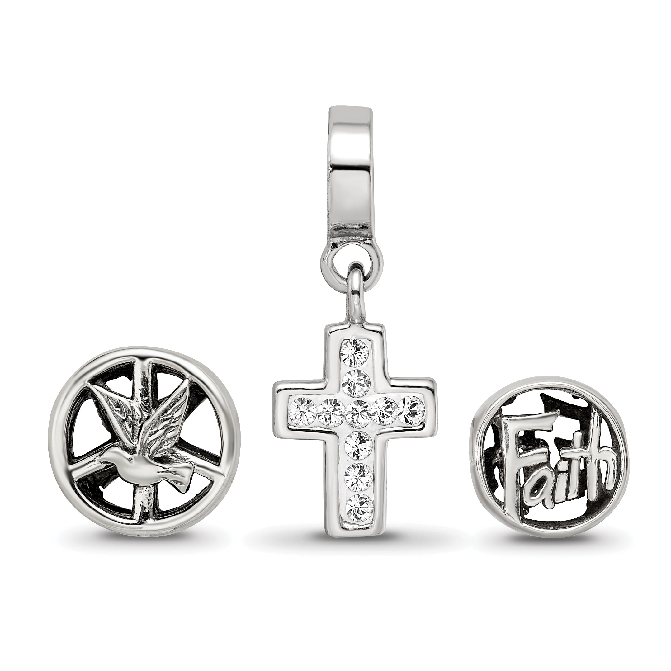 Sterling Silver Reflections Religious Boxed Bead Set