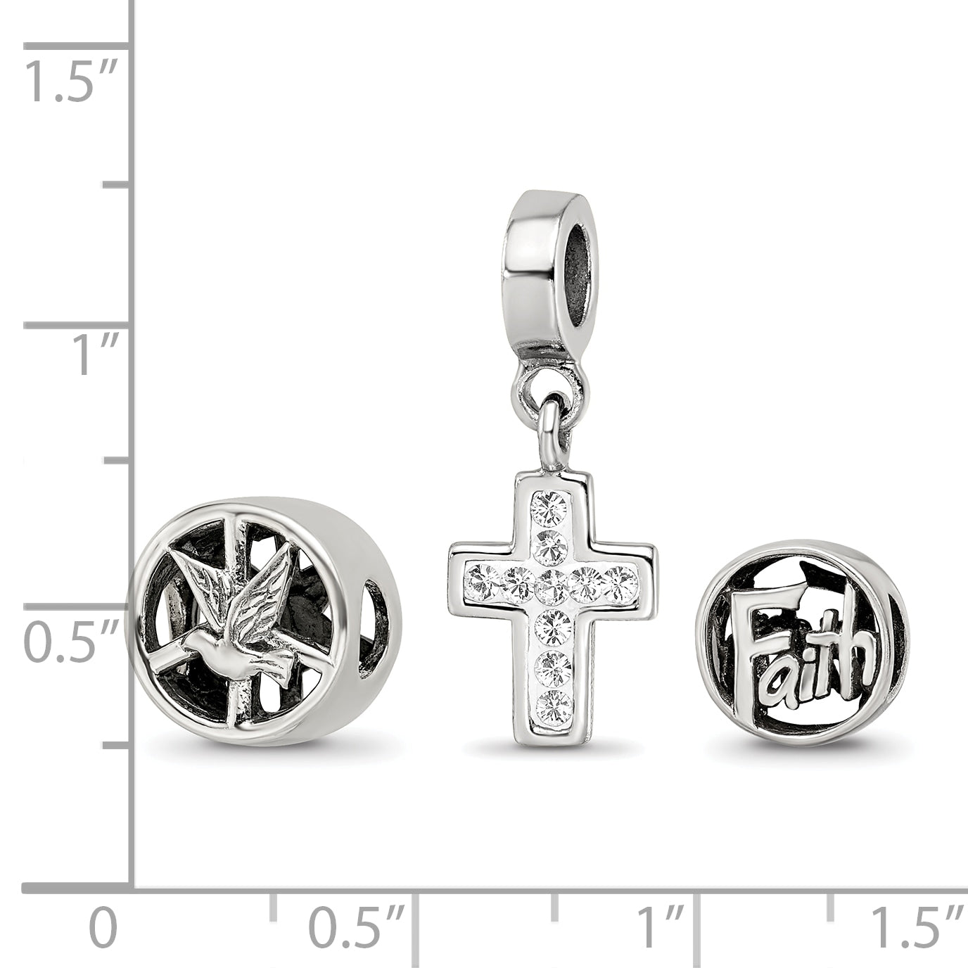 Sterling Silver Reflections Religious Boxed Bead Set