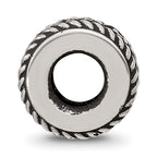 Sterling Silver Reflection Rope Boarder and Flowers Personalized Bead