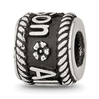 Sterling Silver Reflection Rope Boarder and Flowers Personalized Bead