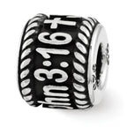 Sterling Silver Reflection Rope Boarder and Cross Personalized Bead