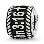 Sterling Silver Reflection Rope Boarder and Cross Personalized Bead