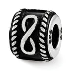 Sterling Silver Reflection Rope Boarder and Infinity Personalized Bead