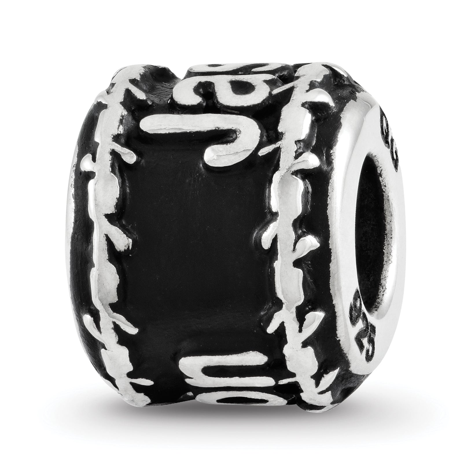 Sterling Silver Reflection Barbed Wire Boarder Personalized Bead