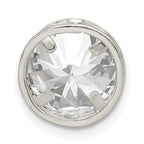 Sterling Silver Round CZ Chain Slide