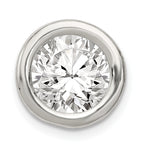 Sterling Silver Round CZ Chain Slide