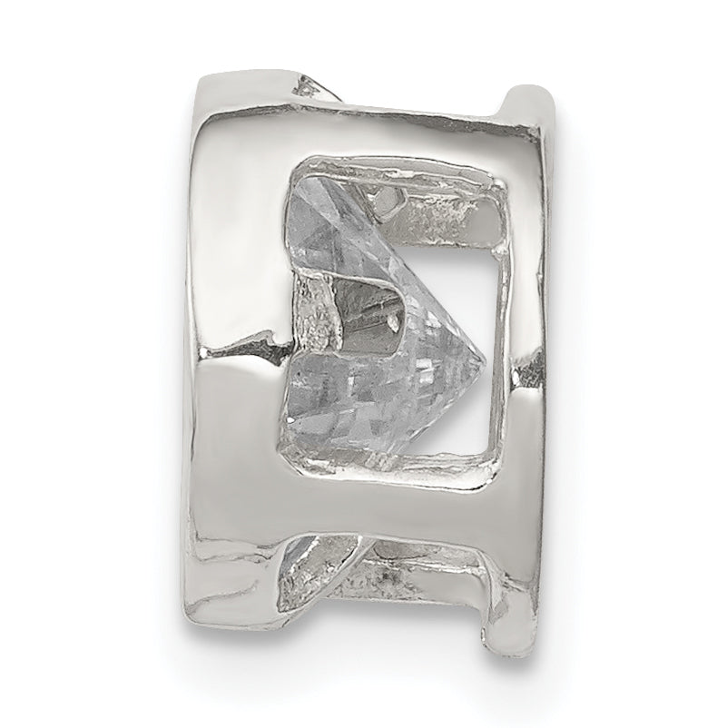 Sterling Silver Round CZ Chain Slide Secondary image