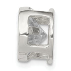 Sterling Silver Round CZ Chain Slide