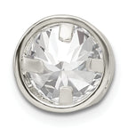 Sterling Silver Round CZ Chain Slide