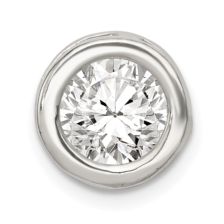 Sterling Silver Round CZ Chain Slide Main image