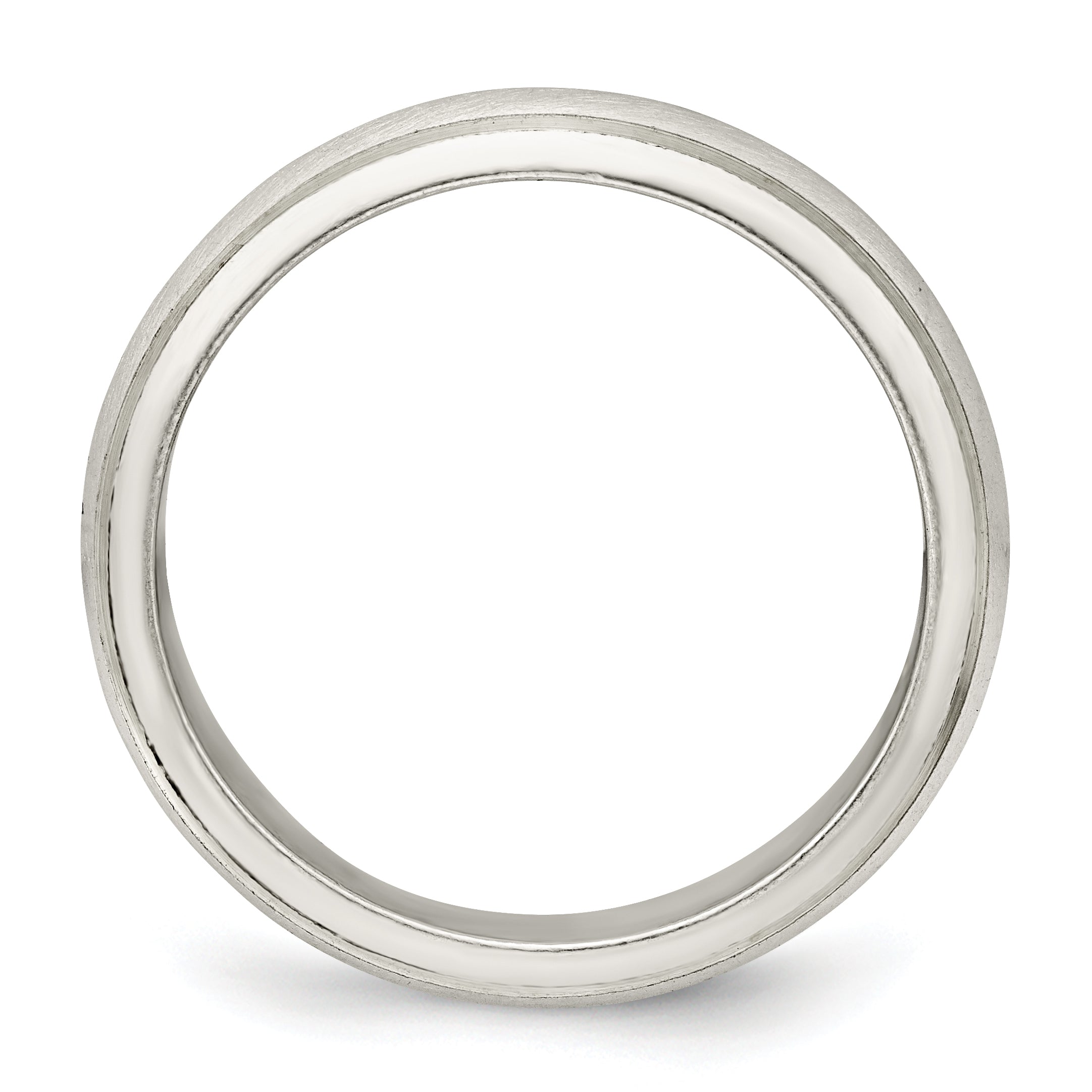 Sterling Silver 5mm Satin Half Round with Edge Lines Size 4 Band Secondary image