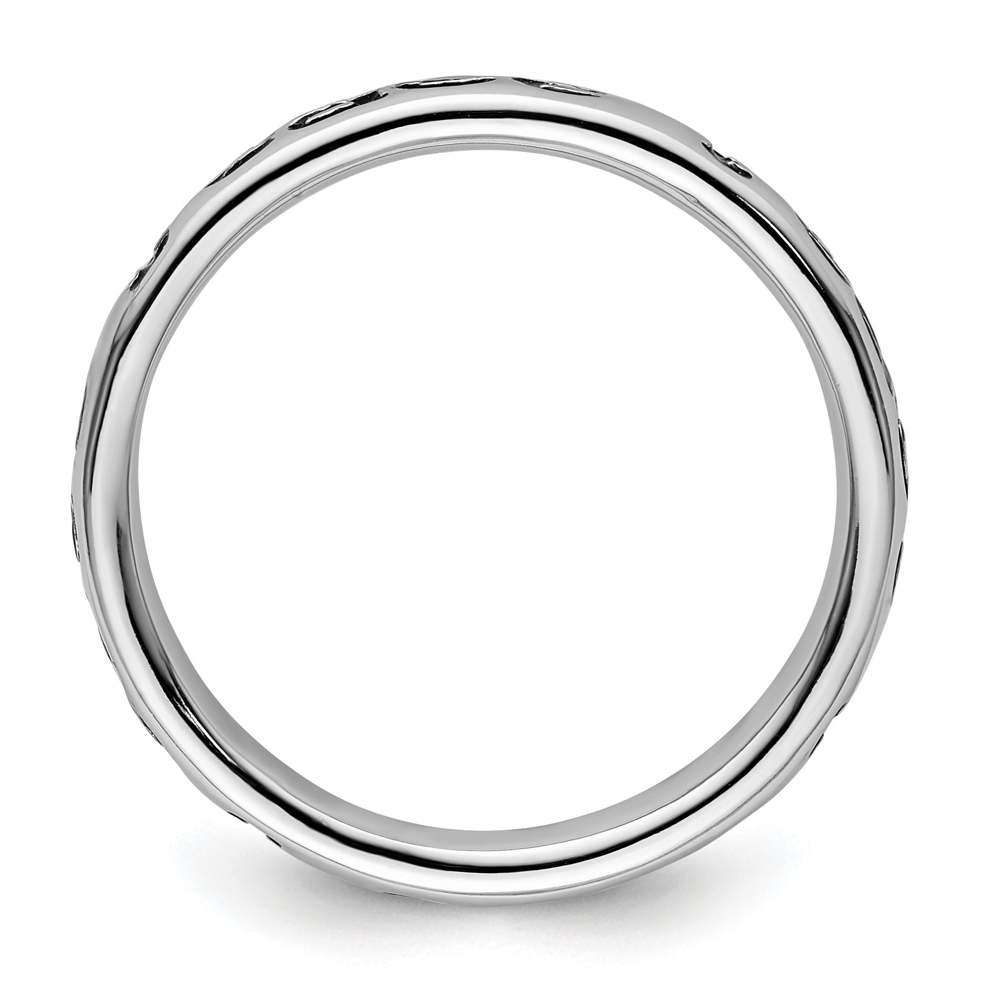 Sterling Silver Stackable Expressions Polished Enameled Peace Ring Secondary image