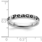 Sterling Silver Stackable Expressions Polished Enameled Peace Ring