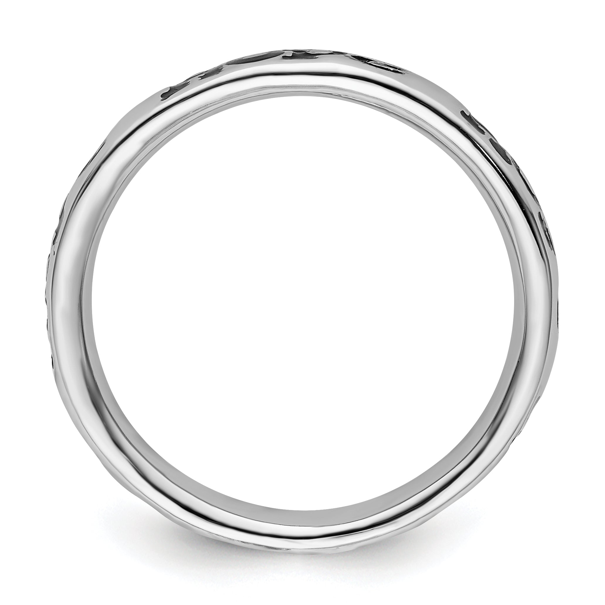 Sterling Silver Stackable Expressions Polished Enameled Hope Ring Secondary image