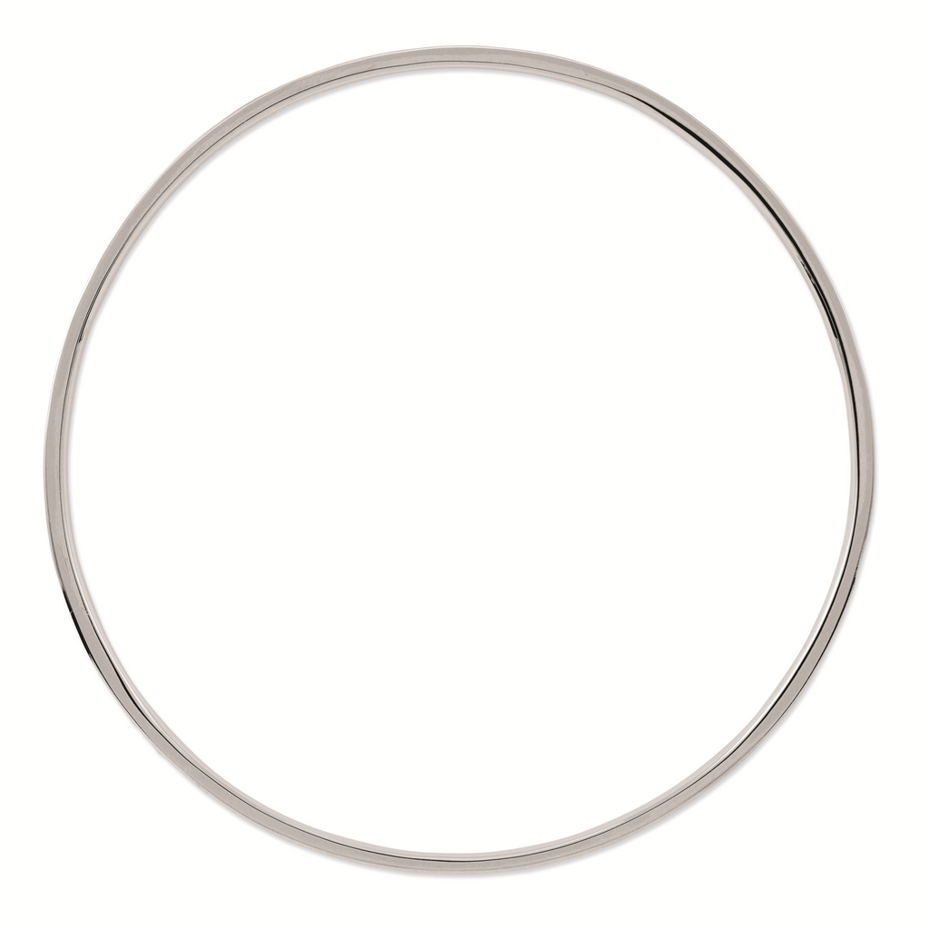 Sterling Silver 925 Stackable Brown Enamel Bangle with Polished Finish