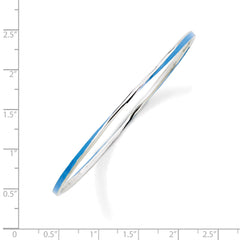 Sterling Silver 925 Twisted Blue Enamel Stackable Bangle Polished