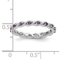 Sterling Silver Stackable Expressions Amethyst Ring