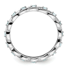 Sterling Silver Stackable Expressions Aquamarine Ring - 5