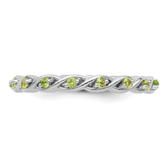 Sterling Silver Stackable Expressions Peridot Ring - 5