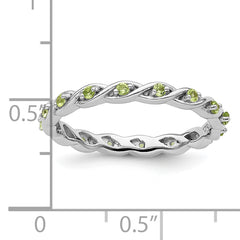 Sterling Silver Stackable Expressions Peridot Ring - 5