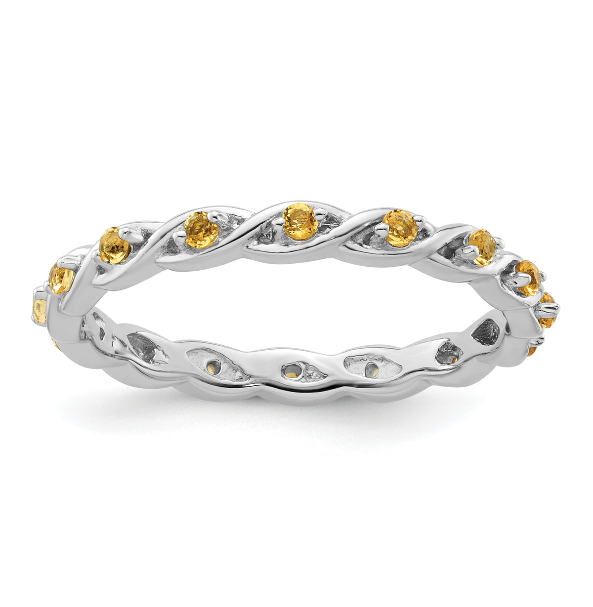 Sterling Silver Stackable Expressions Citrine Ring