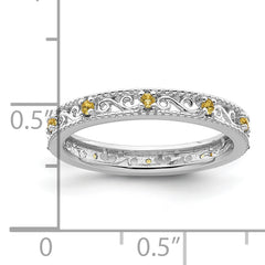 Sterling Silver Stackable Expressions Citrine Ring