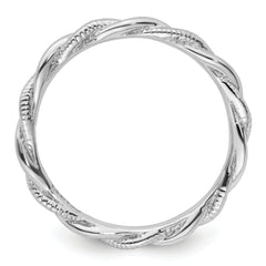 Sterling Silver Stackable Expressions Rhodium-plated Twist Ring