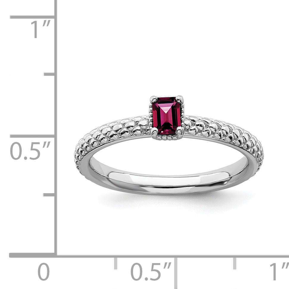 Sterling Silver Stackable Expressions Created Ruby Single Stone Ring