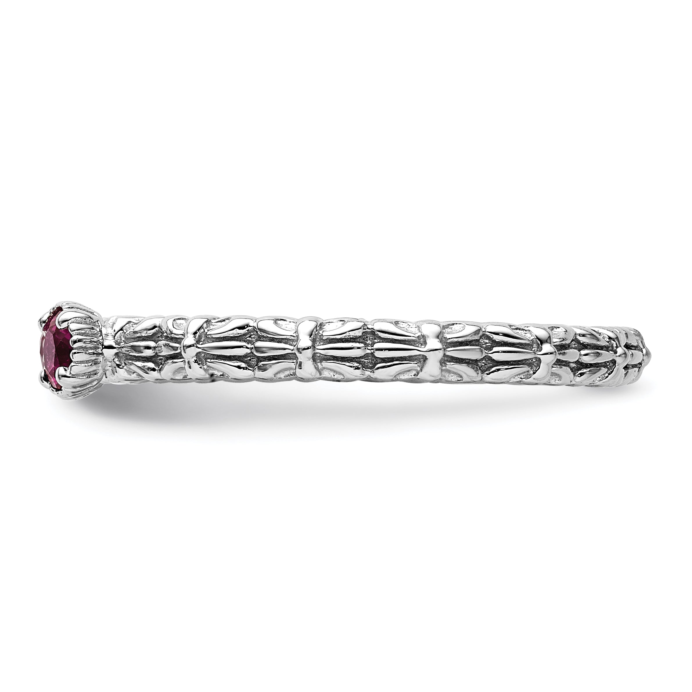 Sterling Silver Stackable Expressions Created Ruby Two Stone Ring