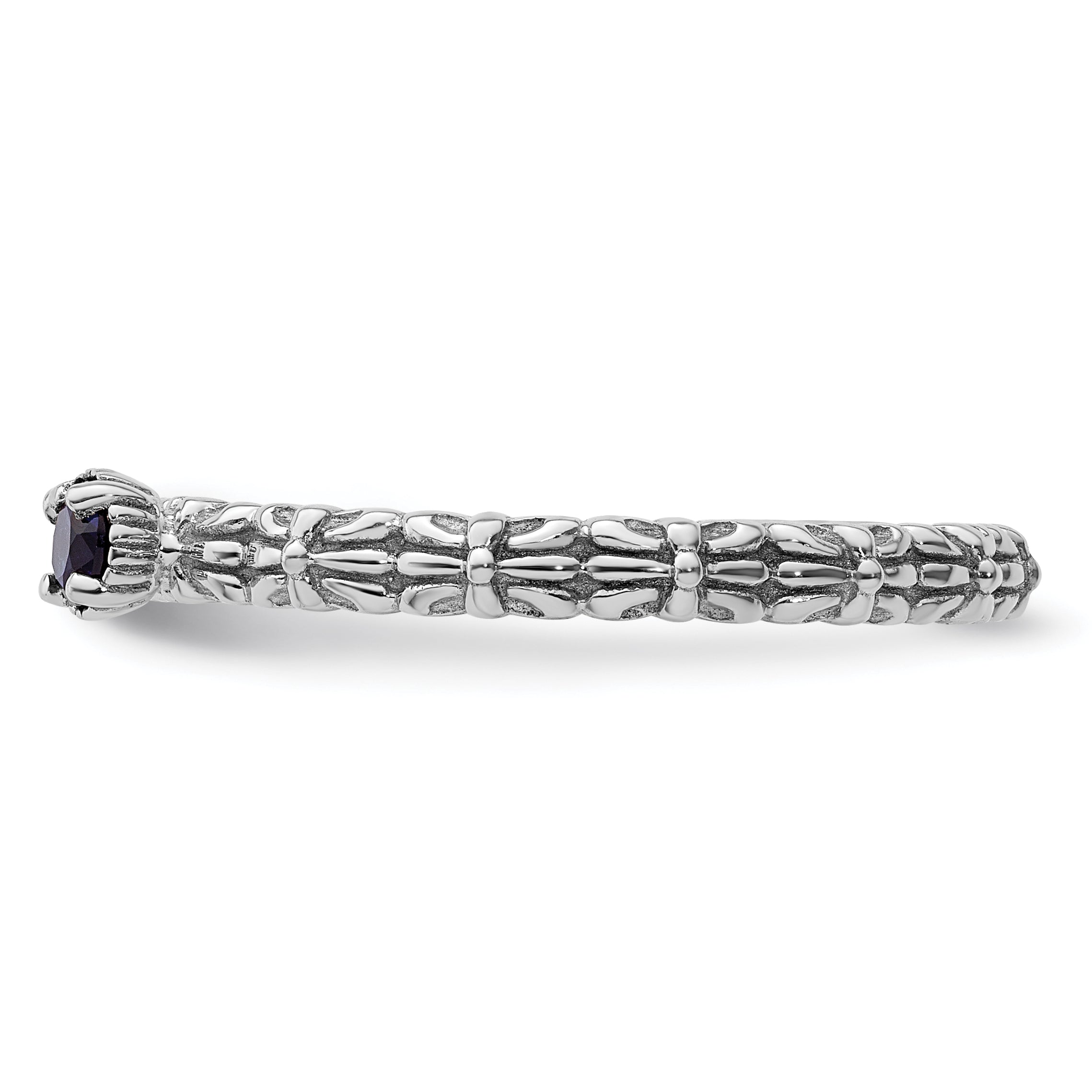 Sterling Silver Stackable Expressions Created Sapphire Two Stone Ring