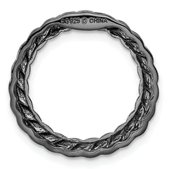 Sterling Silver Stackable Expressions Blk-plated Med Polished Chain Slide