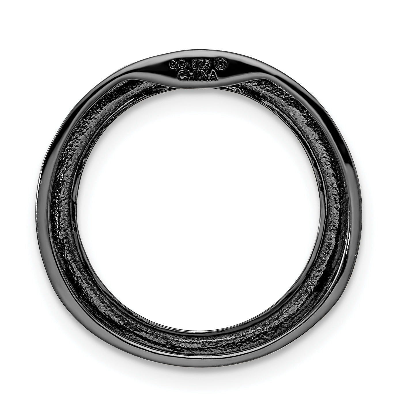 Sterling Silver Stackable Expressions Black-plated Med Polished Chain Slide