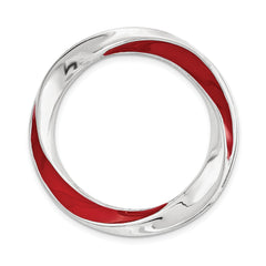 Sterling Silver Stackable Expressions Medium Red Enameled Chain Slide