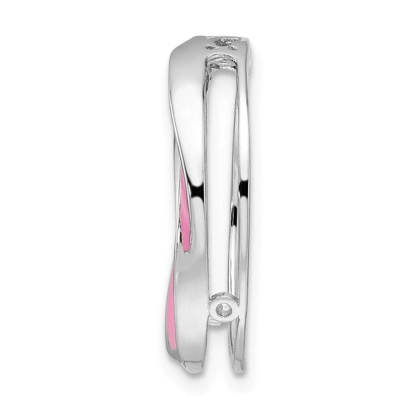 Sterling Silver Stackable Expressions Medium Pink Enameled Chain Slide