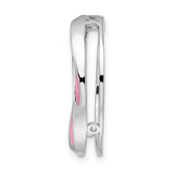 Sterling Silver Stackable Expressions Medium Pink Enameled Chain Slide