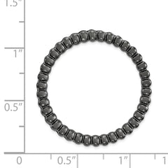 Sterling Silver Stackable Expressions Black-plated Large Chain Slide