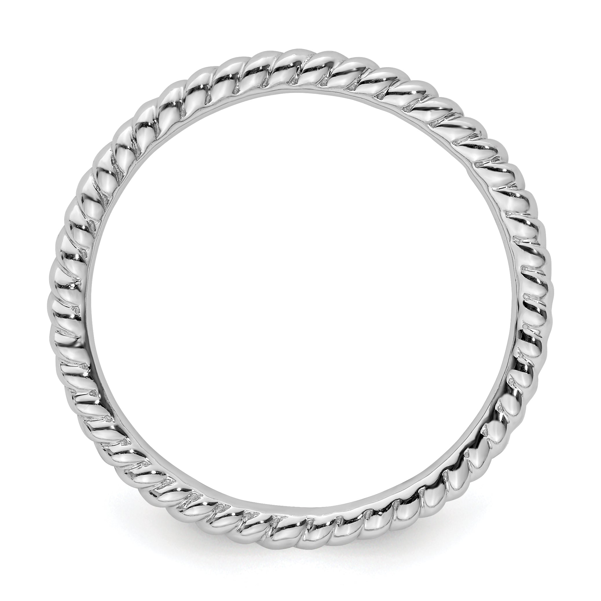 Sterling Silver Stackable Expressions Rhodium Twisted Ring Secondary image