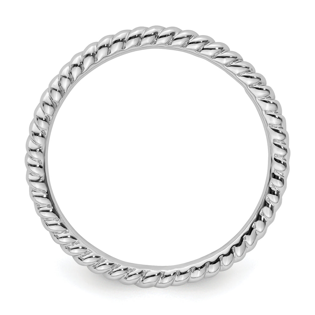 Sterling Silver Stackable Expressions Rhodium Twisted Ring