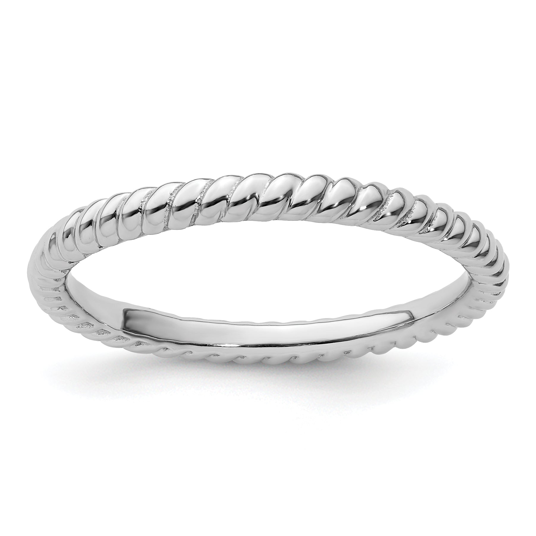 Sterling Silver Stackable Expressions Rhodium Twisted Ring Main image