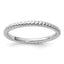Sterling Silver Stackable Expressions Rhodium Twisted Ring