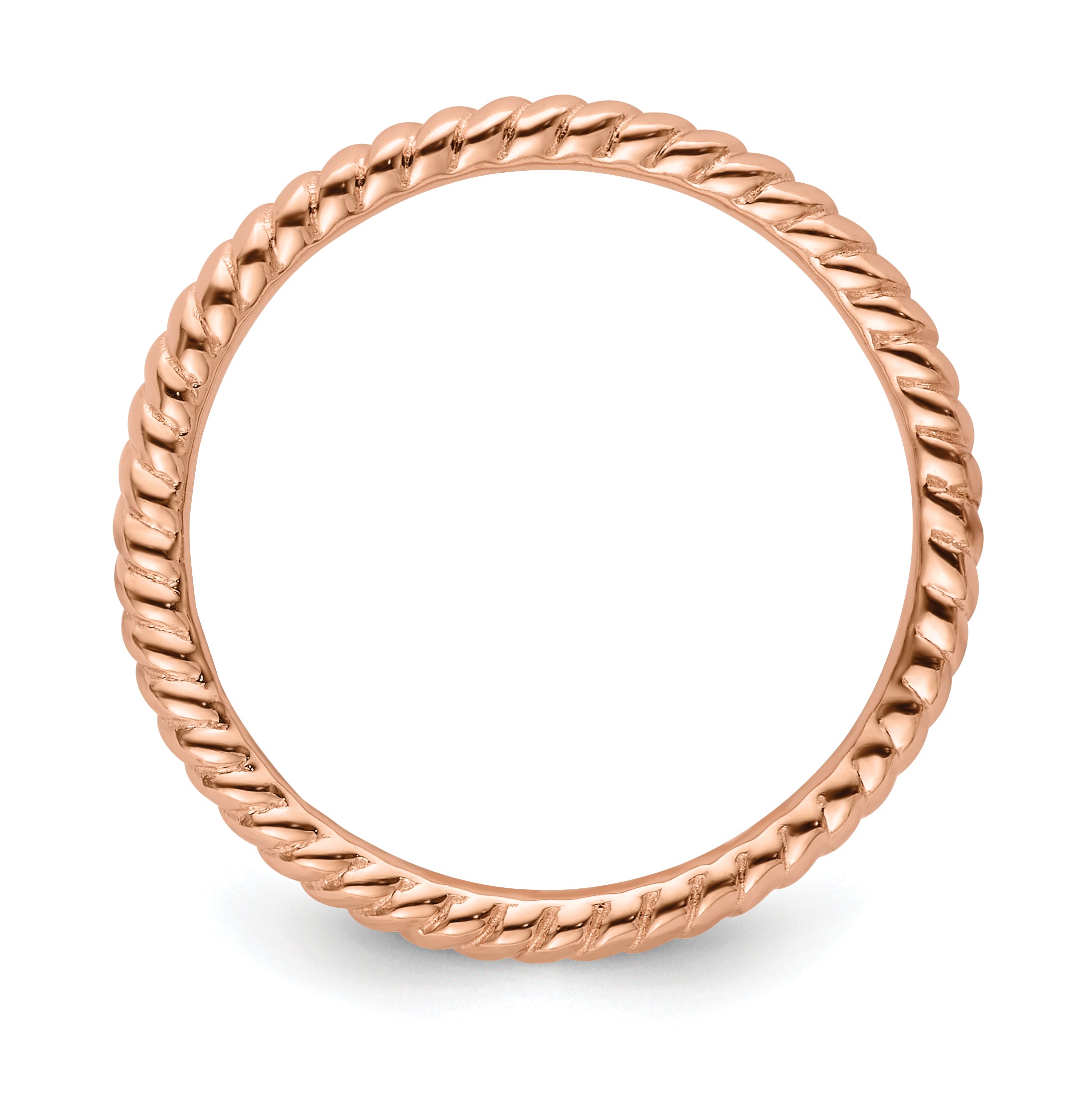 Sterling Silver Stackable Expressions Pink-plated Twisted Ring Secondary image