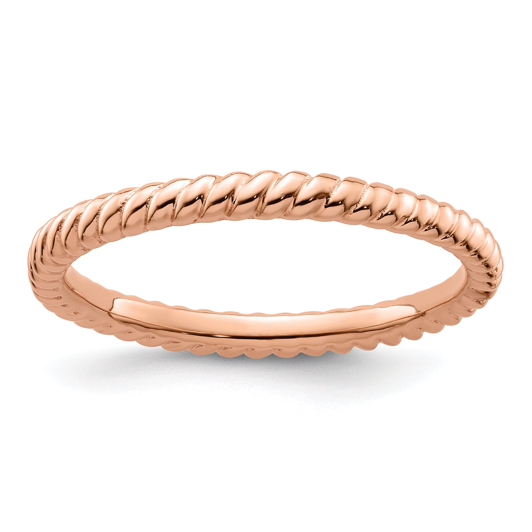 Sterling Silver Stackable Expressions Pink-plated Twisted Ring Main image